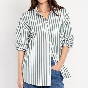 Old Navy striped Oversized Button-Down Boyfriend Shirt